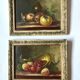 Pair of still life paintings with fruit, late 19th century.