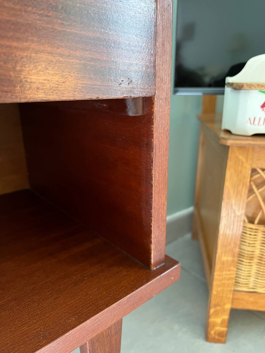 Vintage wooden bedside table