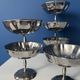 Set of 6 stainless steel ice cream bowls bistro style