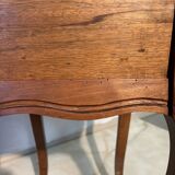 Pair of antique bedside tables with marble top and ceramic niche