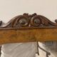 Miroir octogonal ancien - Bois de ronce & fronton sculpté à volutes