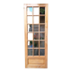 Old wooden door glazed with small tiles
