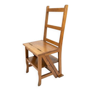 chaise escabeau en chêne