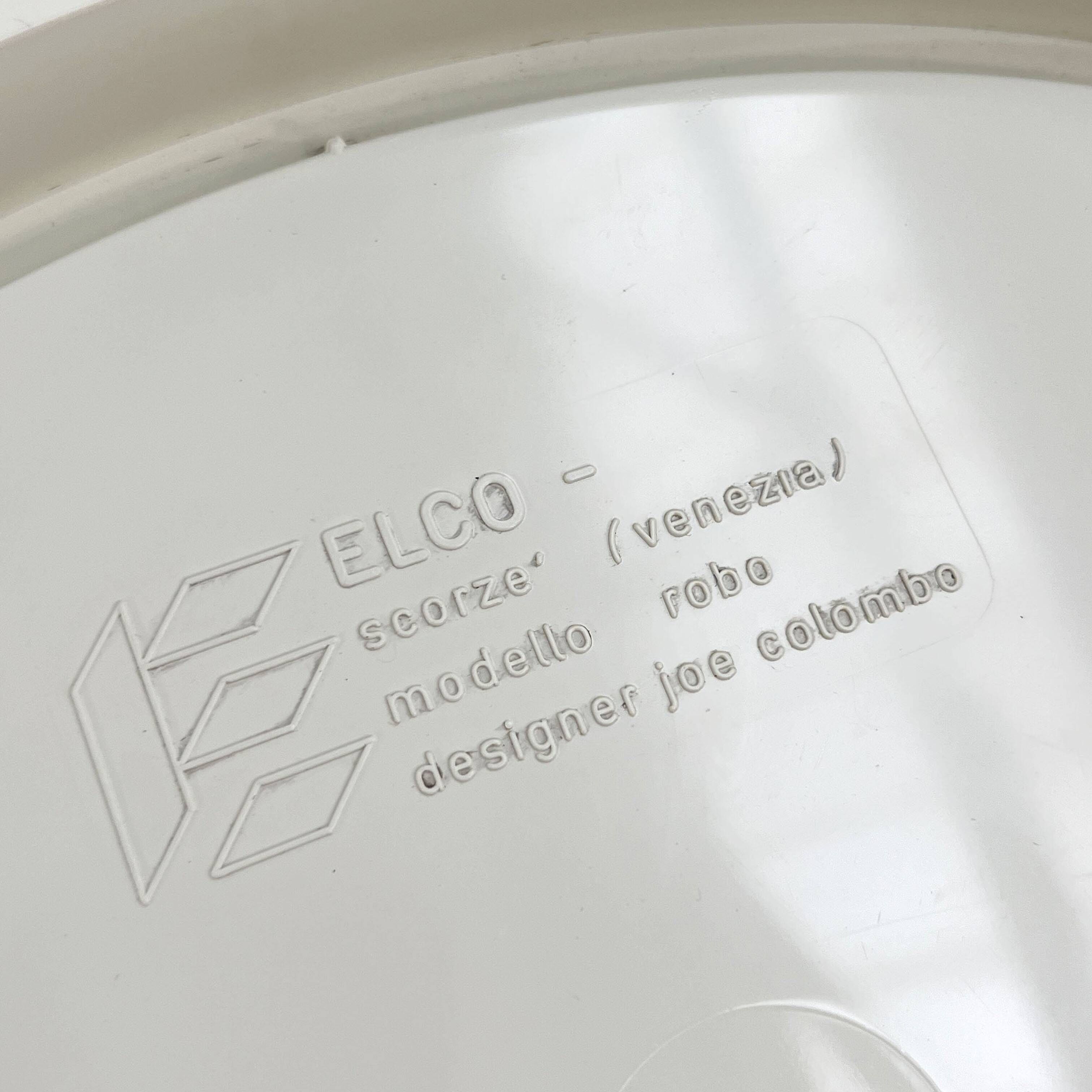 Table d'appoint Robo blanche par Joe Colombo pour Elco, 1970