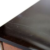 Restored Art Deco Nightstands with Black Glass Tops, 1950s, Set of 2