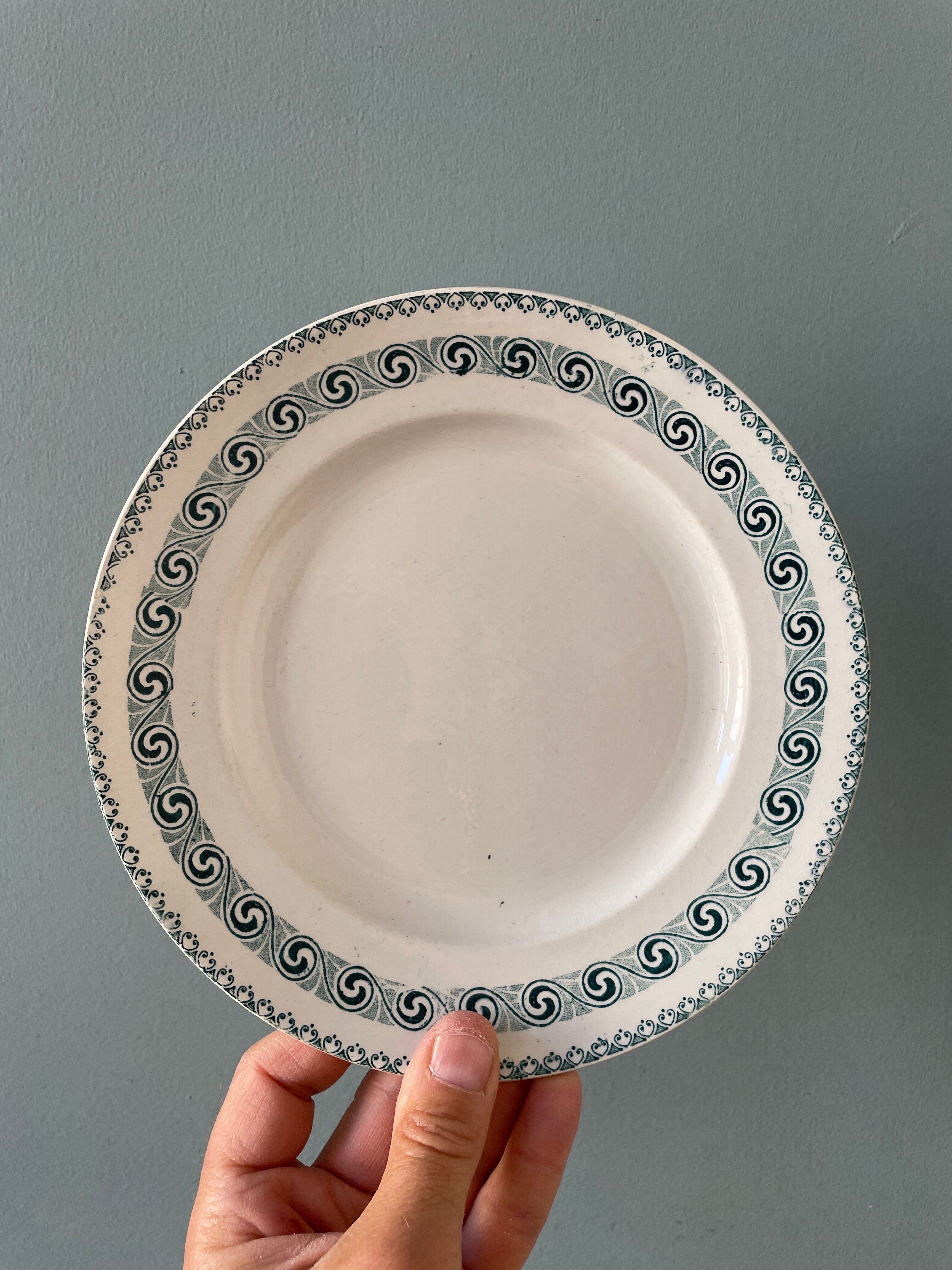 Set of 7 plates Terre de Fer XIXth mismatched