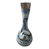 Dorotheenhütte designer vase. Blown glass with smoke swirls/volutes.