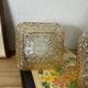 Square wall sconces ceiling light amber glass gold