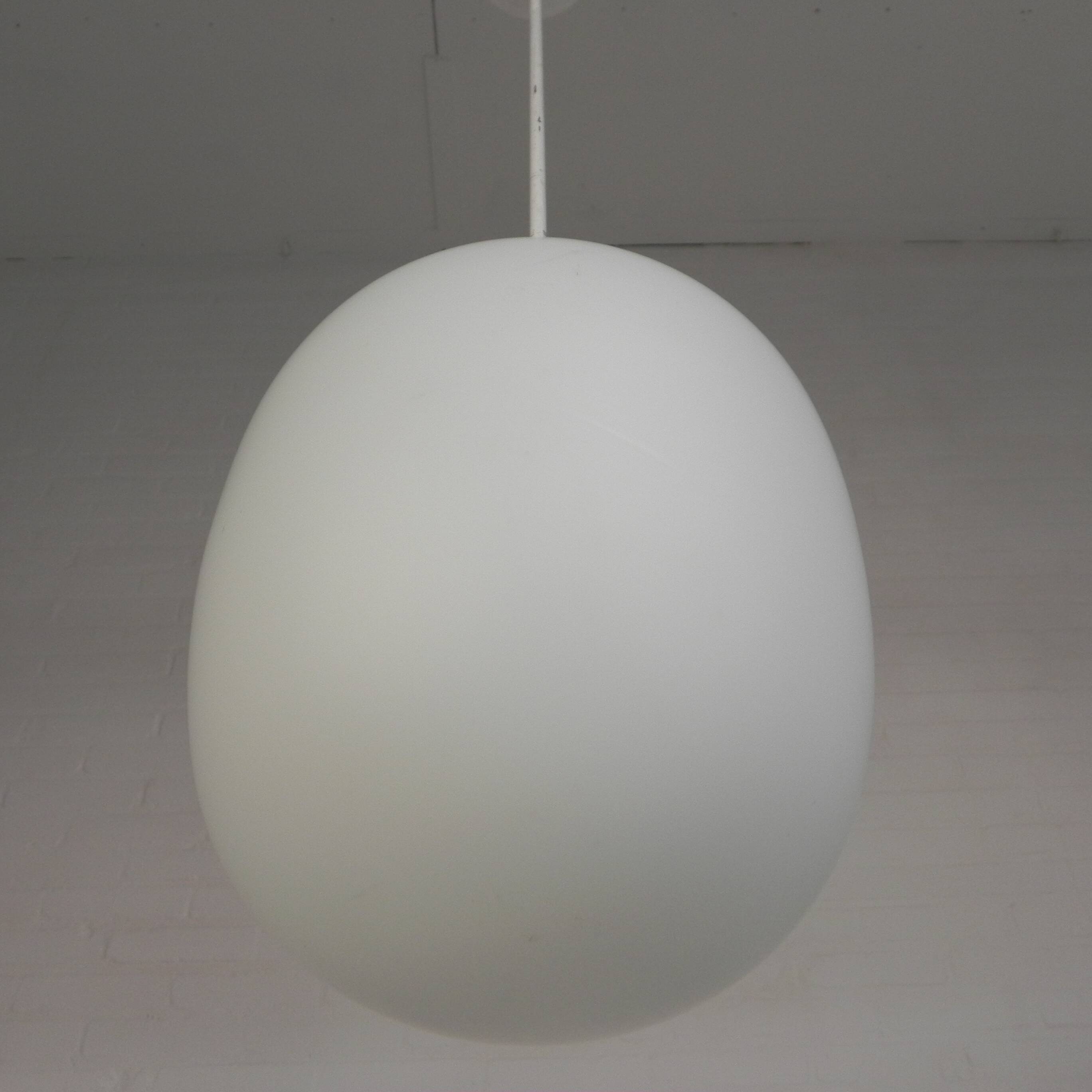 Vintage school lamp with frosted white glass shade, 1950s.