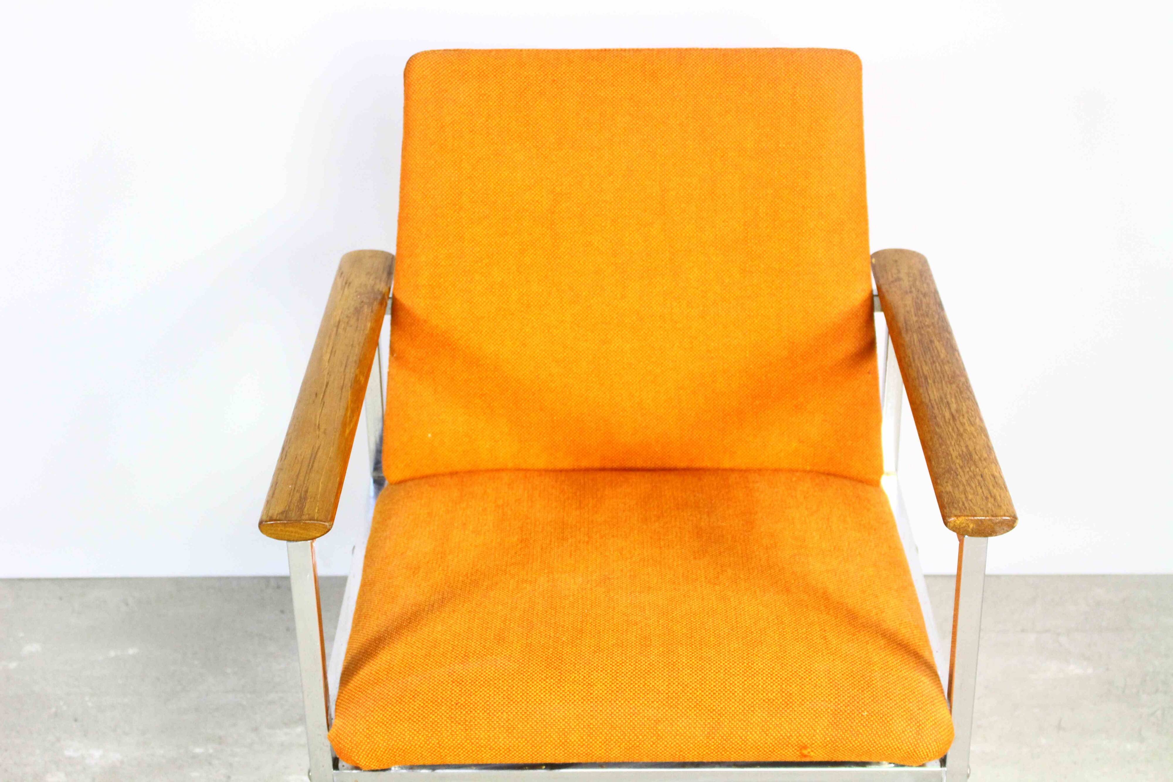 Danish orange chair by Sigvard Bernadotte for France & Søn 1970s