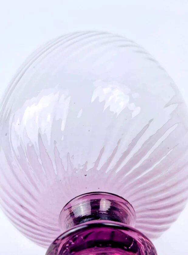 Set of 6 purple crystal wine glasses from the 70s/80s.