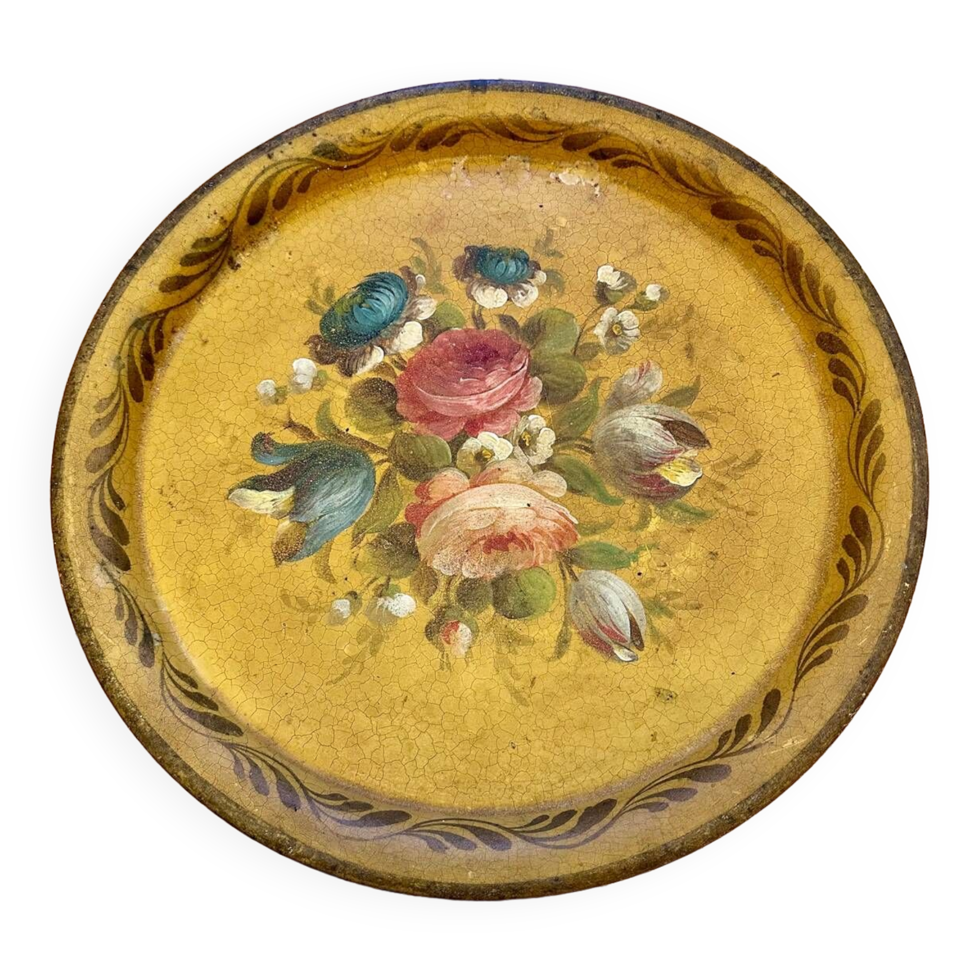 Antique Napoleon III tray hand painted