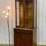 English two-body yew display case from the 1980s