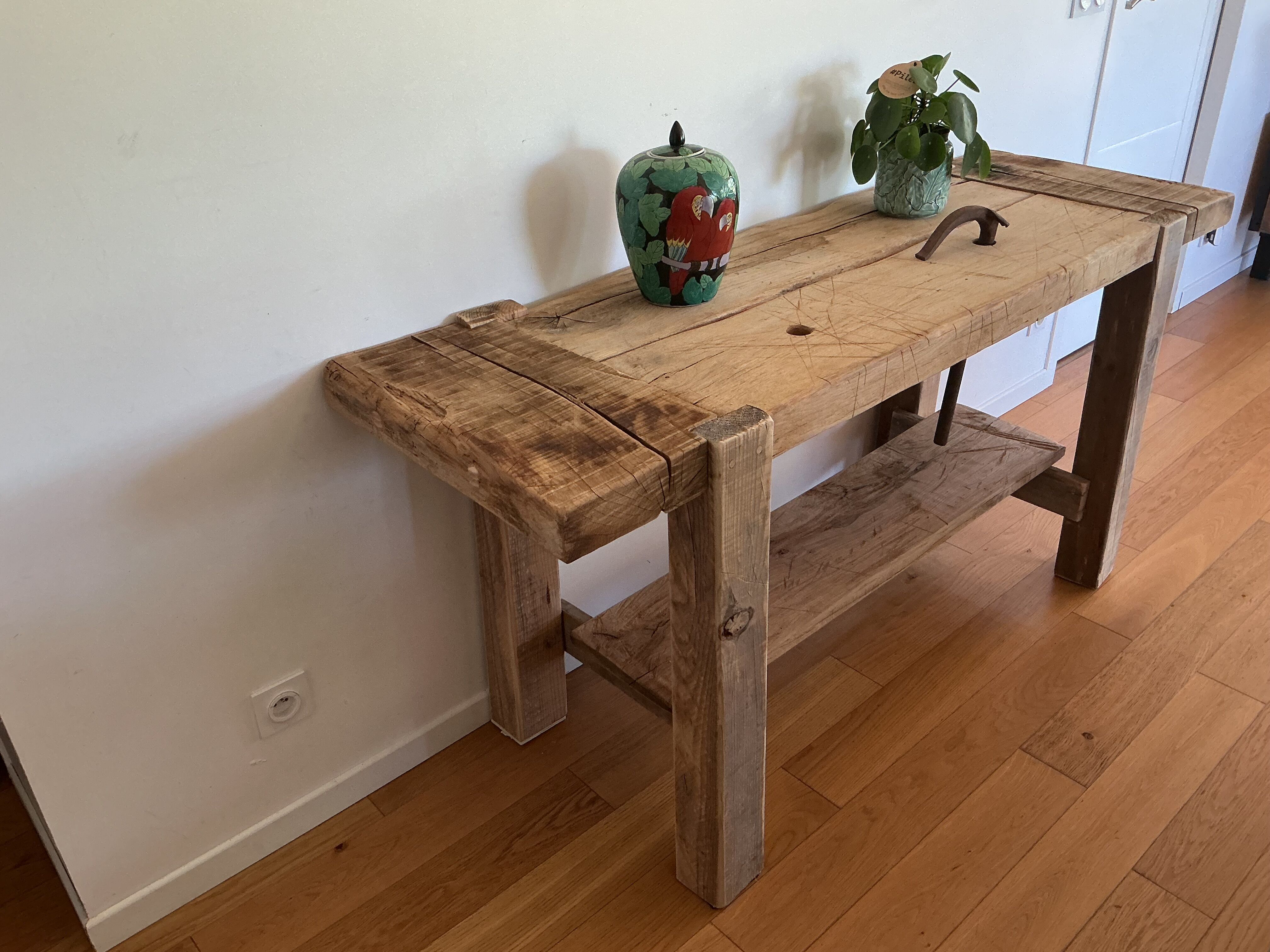 Old oak carpenter's bench