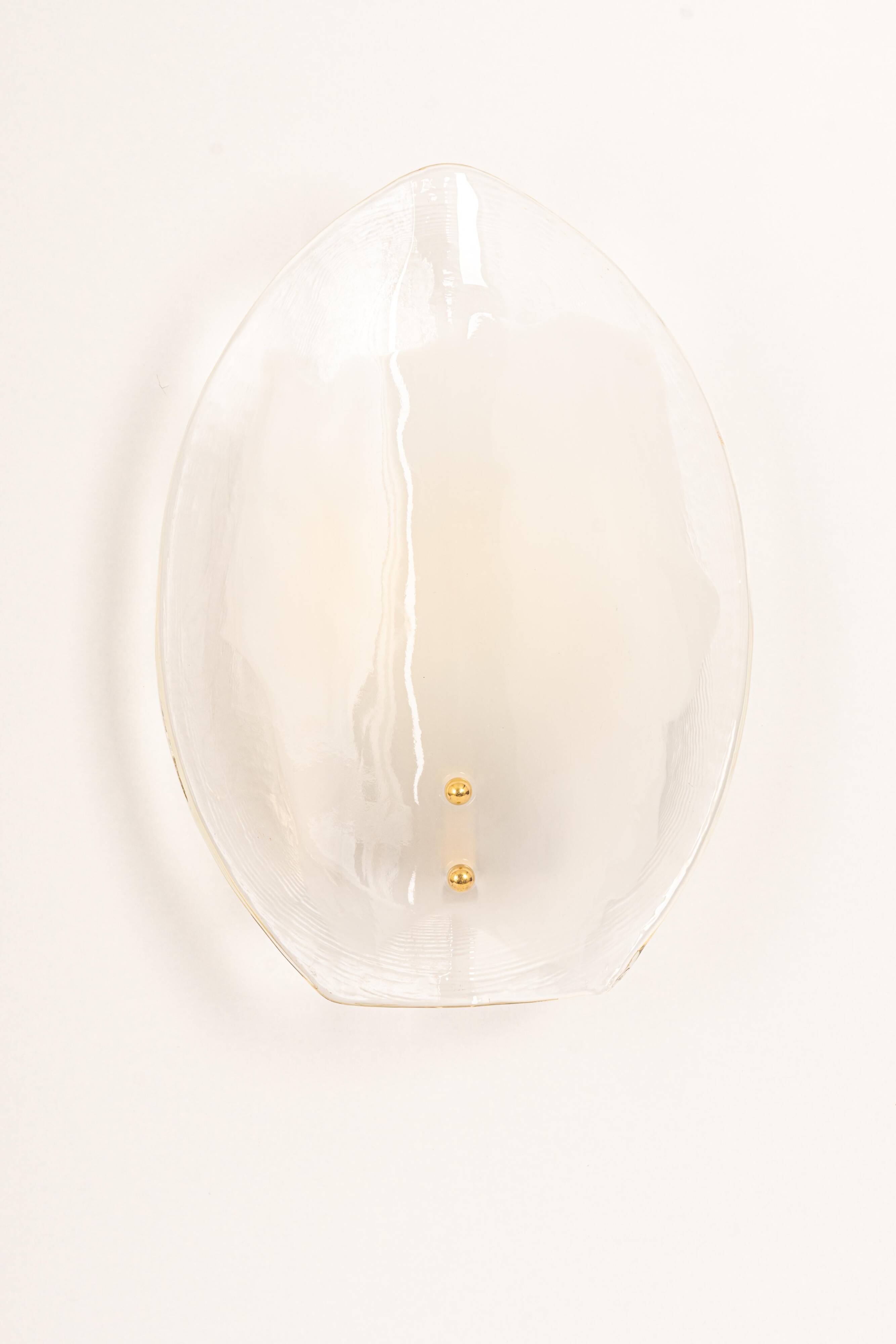 Kalmar wall sconces in brass and Murano glass, Austria, 1970s.