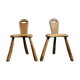 Pair of solid wood farmhouse stools