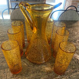 Pitcher and glass