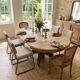 Round extendable dining table Napoleon III renovated in 19th-century oak.