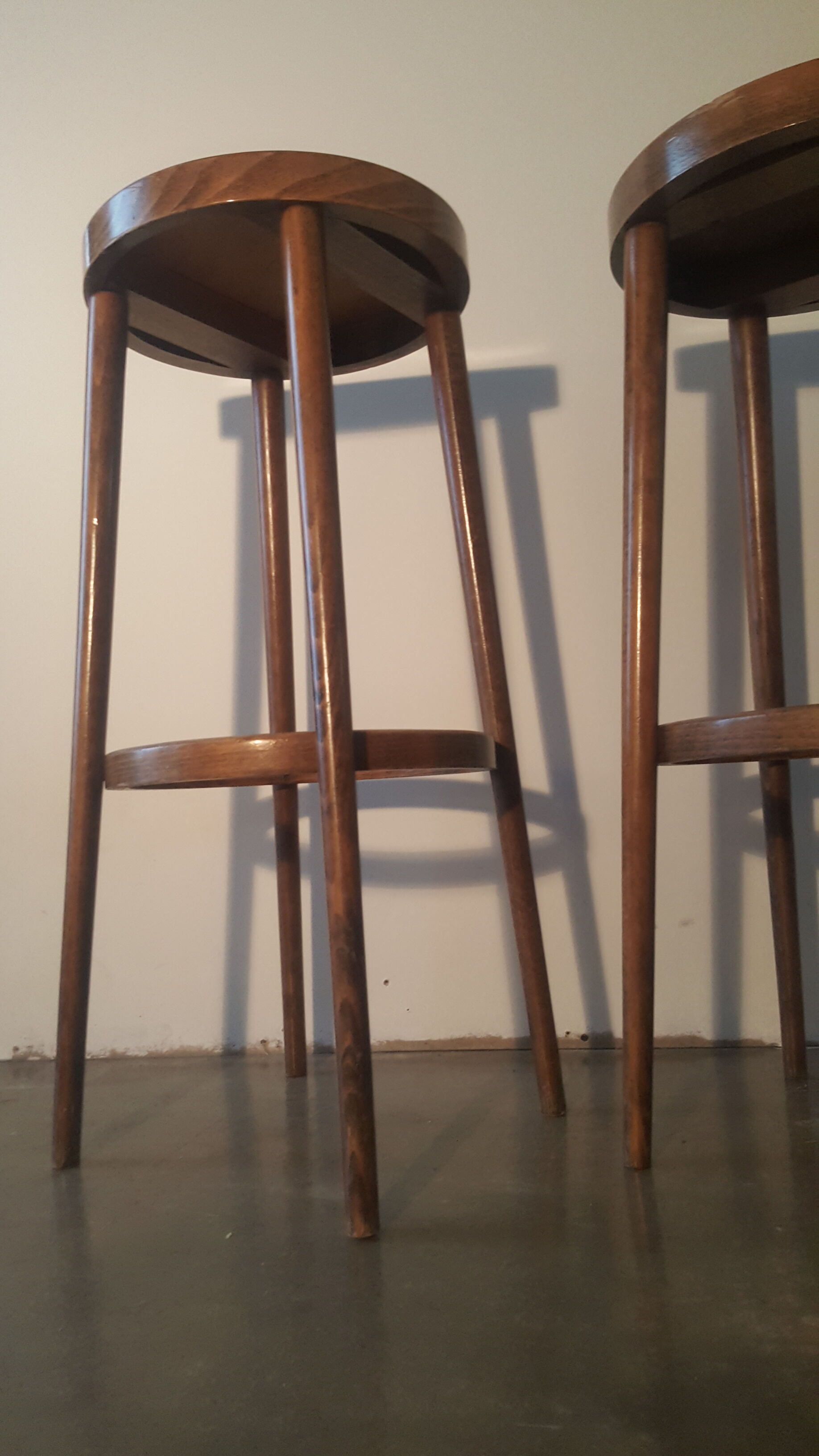 Pair of Baumann bar stools
