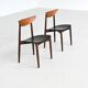 Harry Ostergaard pair of dining chairs rosewood Randers Denmark 1960