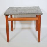 Mid-century side table set teak slate table 60s 70s vintage