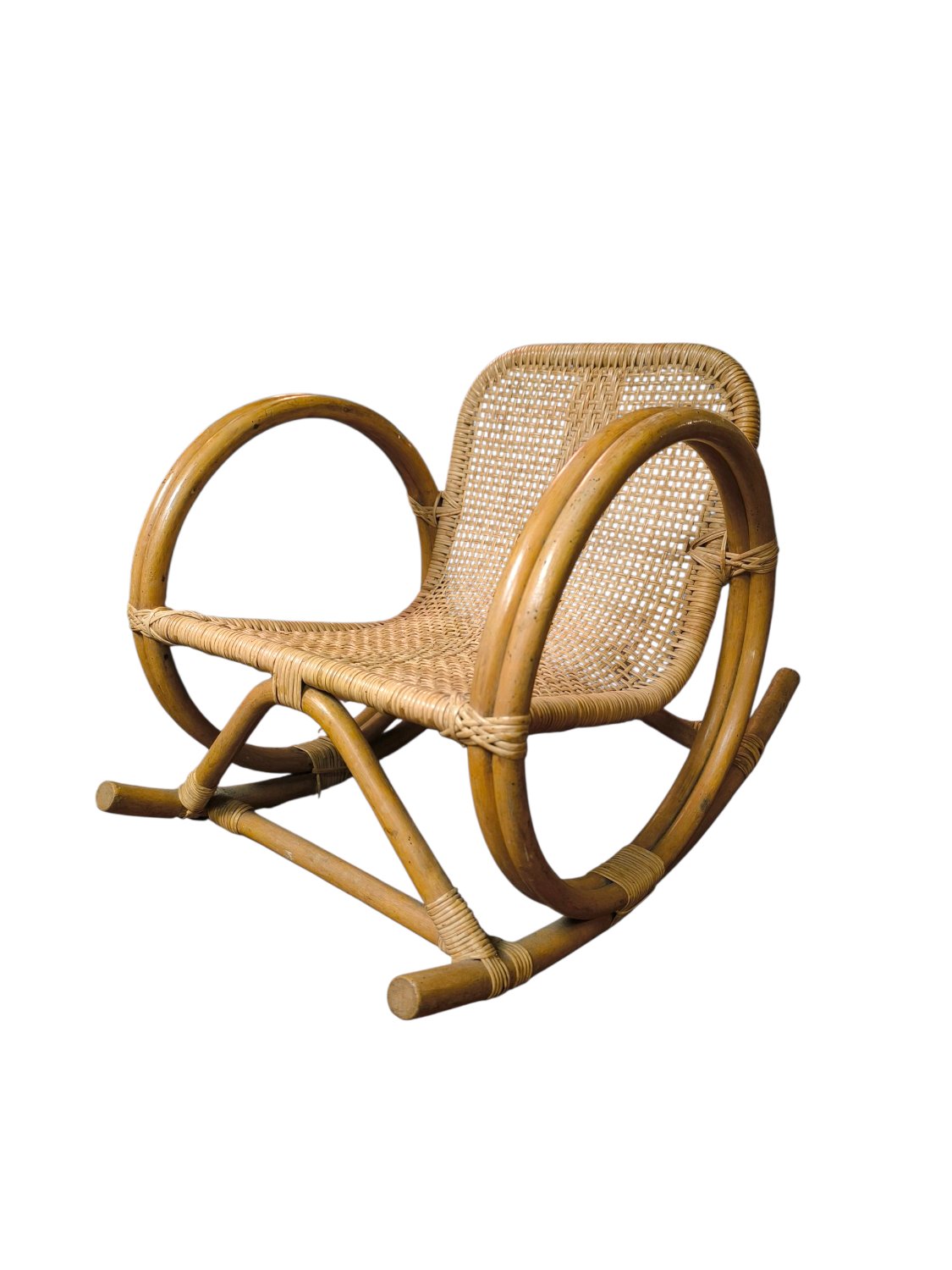 Child's rocking chair in rattan