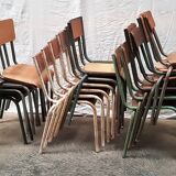Lot ancienne chaises d'école vintage