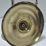 three brass and chrome candle holders early twentieth century