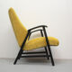 1950s armchair in yellow velour, completly restored