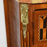 Rosewood and Mahogany chest of drawers, Louis XV / Louis XVI Transition style – Late 19th century