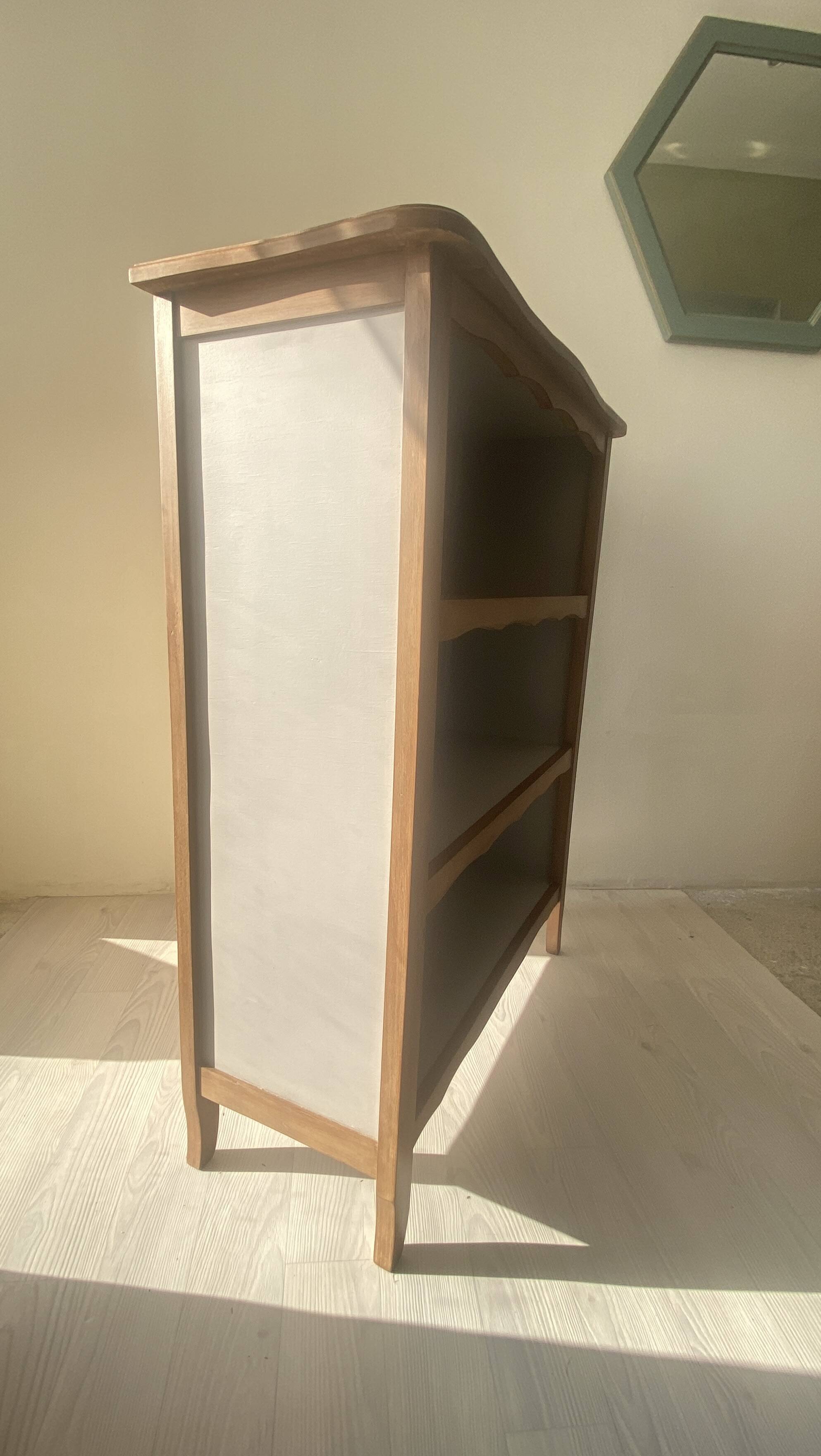 Refurbished vintage Bibus - Natural wood and taupe paint