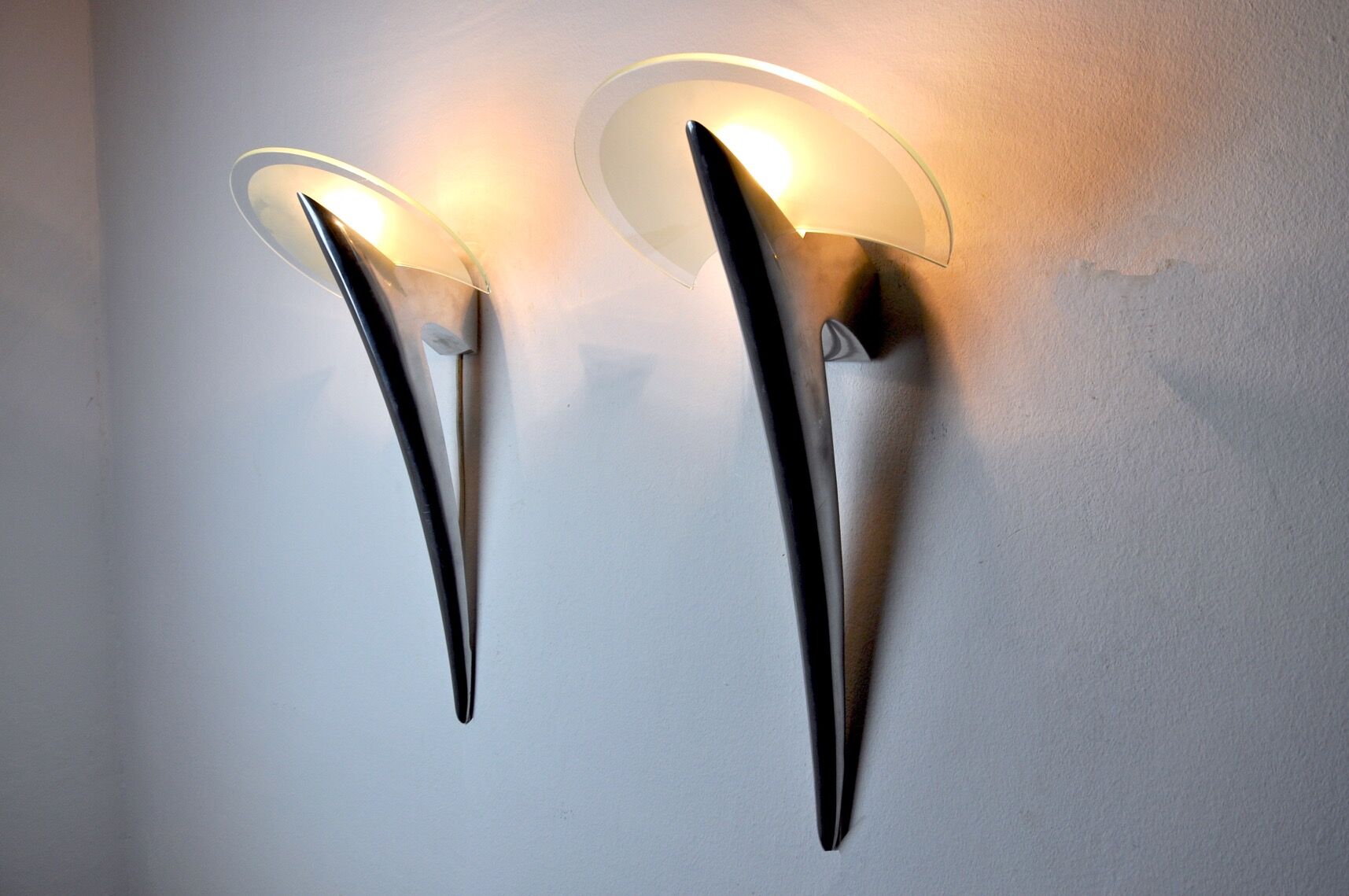Pair of wall lamps Metalarte, 1970, Spain