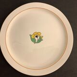 9 assiettes plates Salins Terre de Fer, modèle Christian, 1920