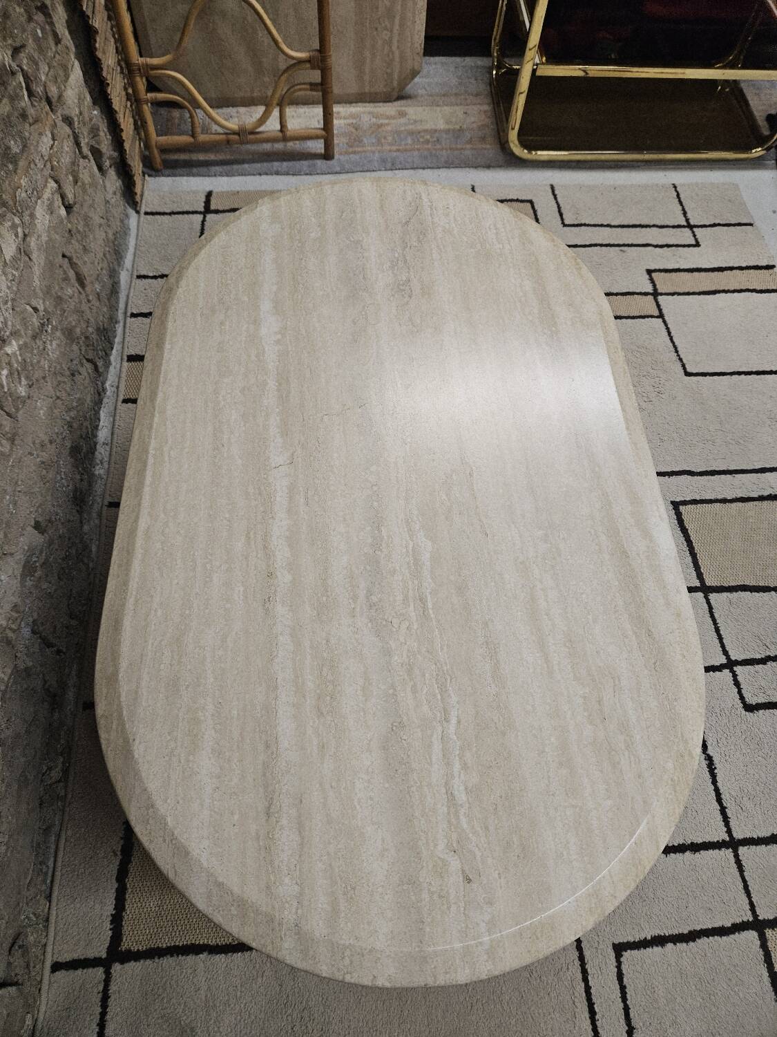 Vintage travertine table 1980"