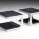 Tables d'appoint modernistes en aluminium, Italie, années 1970