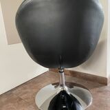 swivel faux leather armchair with chrome legs