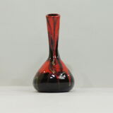 Glazed ceramic porron / Mid-century oil vase from Perpignan France black red and jau