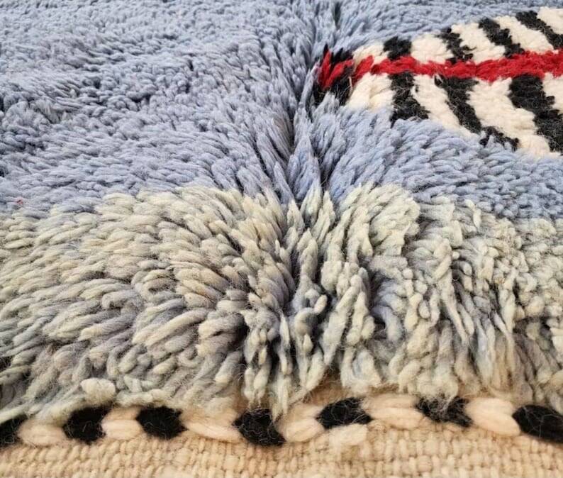 Handmade pure wool Berber rug 1.5/2.5 m
