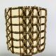 Temde Leuchten brutalist lamp, wood and wool from the 1960s.