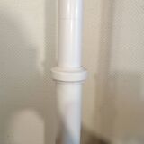 Adjustable metal floor lamp with its vintage smoked ball model from Roger Pradier 1970
