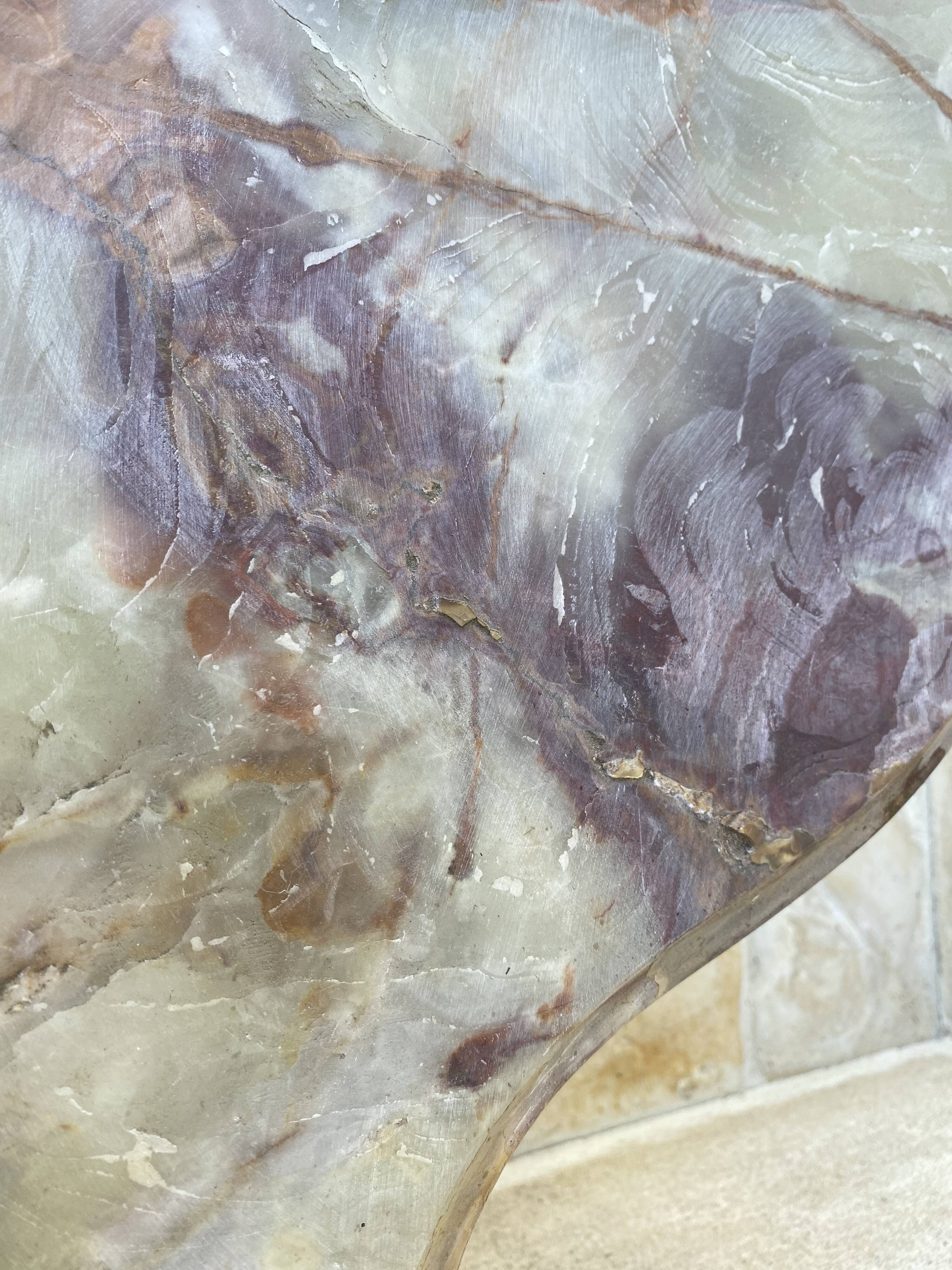 Brass and marble coffee table