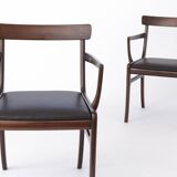 2 Armchairs Vintage 1960s by Ole Wanscher, model Rungstedlund, Danish