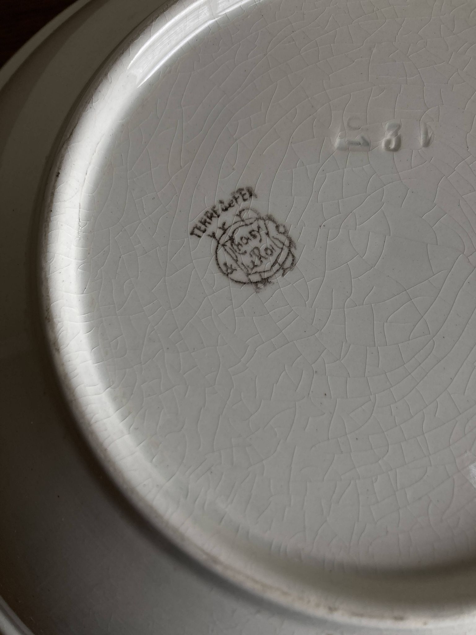 Earthenware salad bowl centrepiece Choisy 1900 white