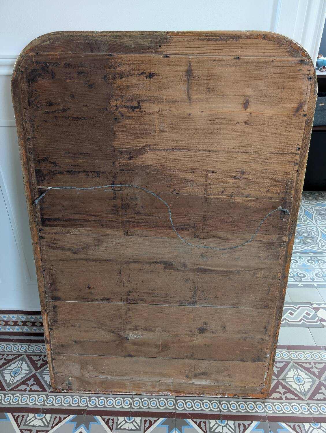 Large antique gilded mirror.