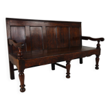 18th century Georgian oak settle bench – dated circa 1790