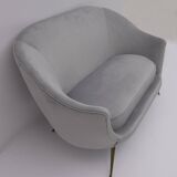 Canapé courbé et deux fauteuils italiens de style mid-century moderne de Federico Munari, 50