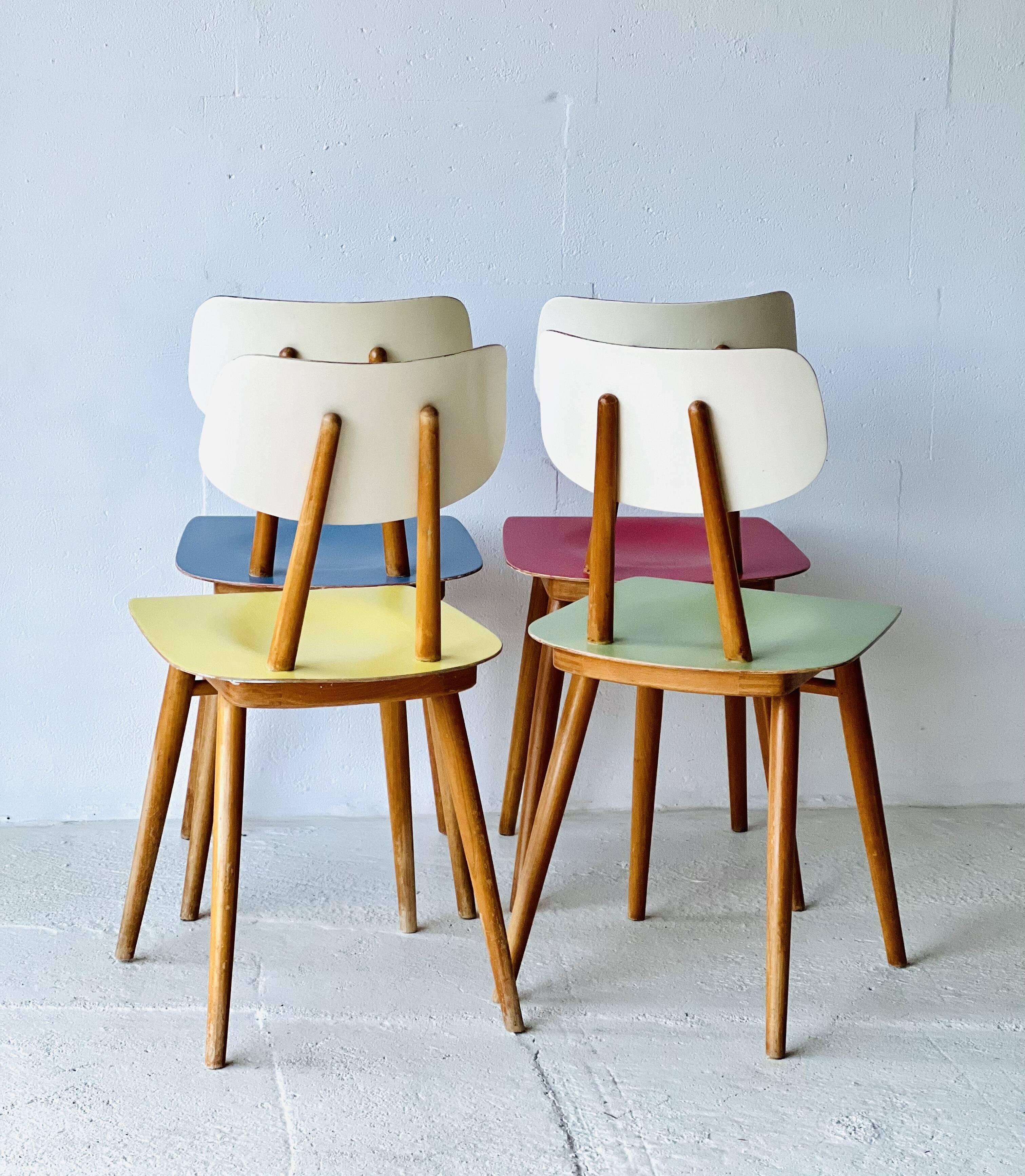 Dining chairs by ton, 1960’