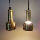 Two beautiful perforated brass hanging lamps, Danish and from the 1980s.