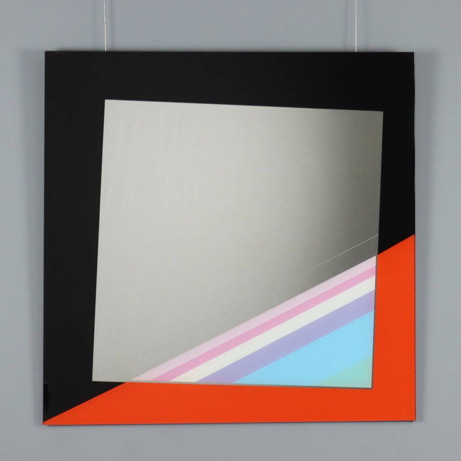 Eugenio Carmi decorative mirror Acerbis screen-printed vintage design 1970s