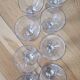 8 verres à pied anciens en verre gravé